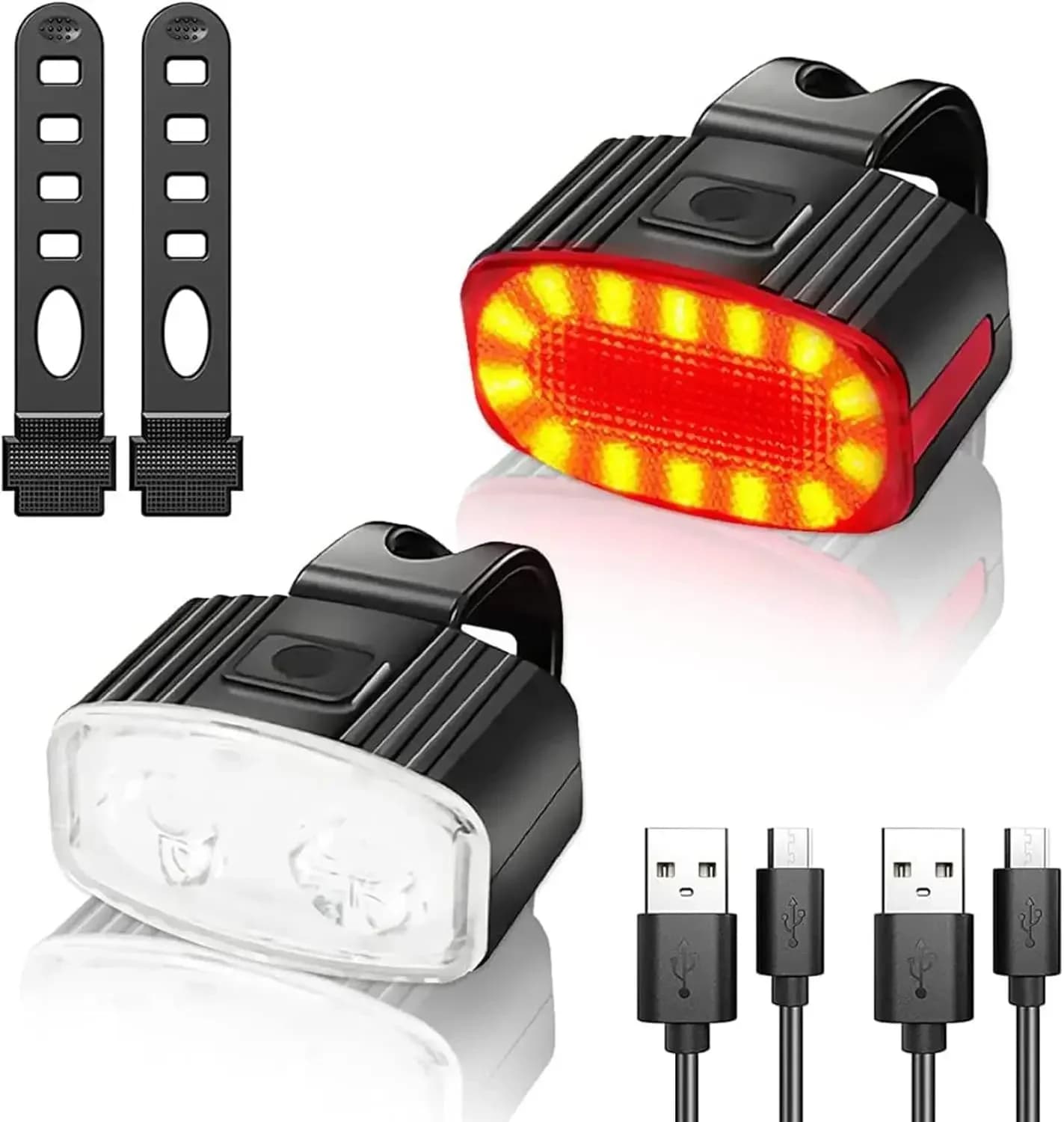 Bicicletta bicicletta anteriore posteriore luce Set bici USB carica faro luce impermeabile MTB fanale posteriore impermeabile LED lanterna parti della bici