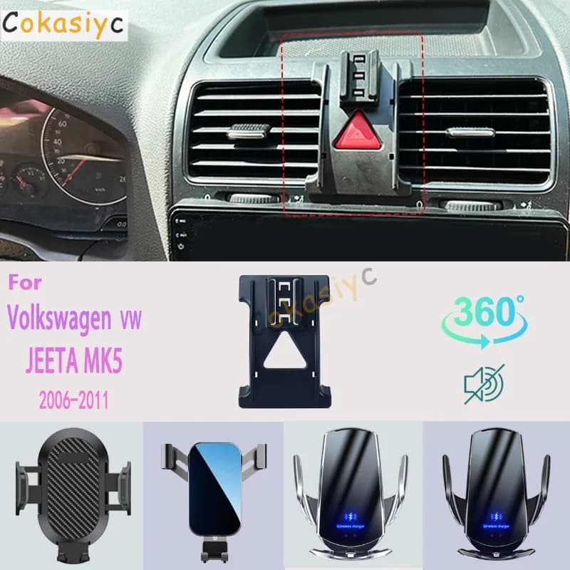 Supporto per telefono da auto per Volkswagen VW Jetta MK5 2006-2011, supporto per cellulare con ricarica wireless, accessori per auto