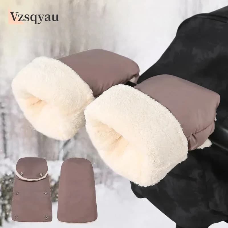 Guanti caldi impermeabili Antivento Carrozzina Manicotto diviso Carrello per bambini Guanti per bici Accessori per passeggino Guanti universali per passeggino
