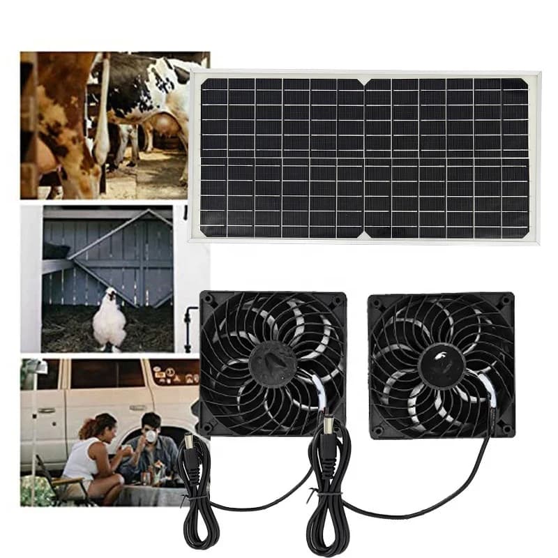 Sistema di Pannelli Solari Flessibili Monocristallini 2025, Ventilatore Fotovoltaico 16W, Radiatore per Allevamento Animali Domestici