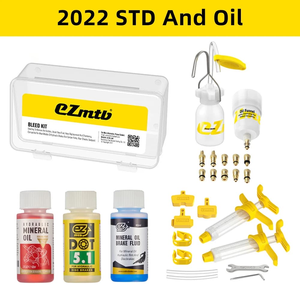 EZMTB Kit di spurgo olio freni per bicicletta Strumenti per SHIMANO SRAM Avid MAGURA Serie Disco idraulico MTB Set di strumenti di riparazione freni bici da strada