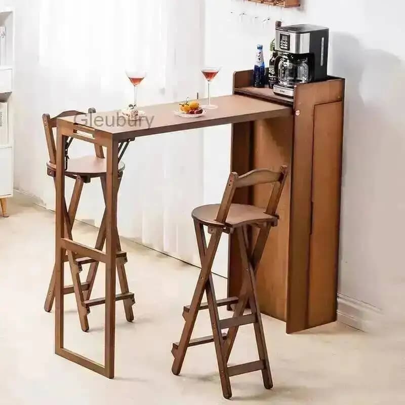 Tables Dining Legs Space Saving Tall Long Folding Narrow Slim Dining Table Multifunctional Chic Table A Manger Pliante Furniture