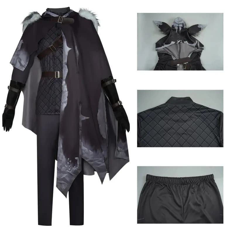 Game Night Watch Cosplay Anime Ithaqua Costume Wig Hooded Cloak Cape Uniform Man Halloween Carnival Suitx;8'm6,