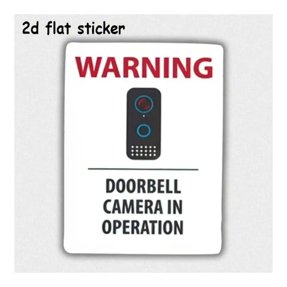 Warning Doorbell Camera Use Vinyl Sticker For Cars, Laptops, Windows, Doors, Fridges, Water Bottles