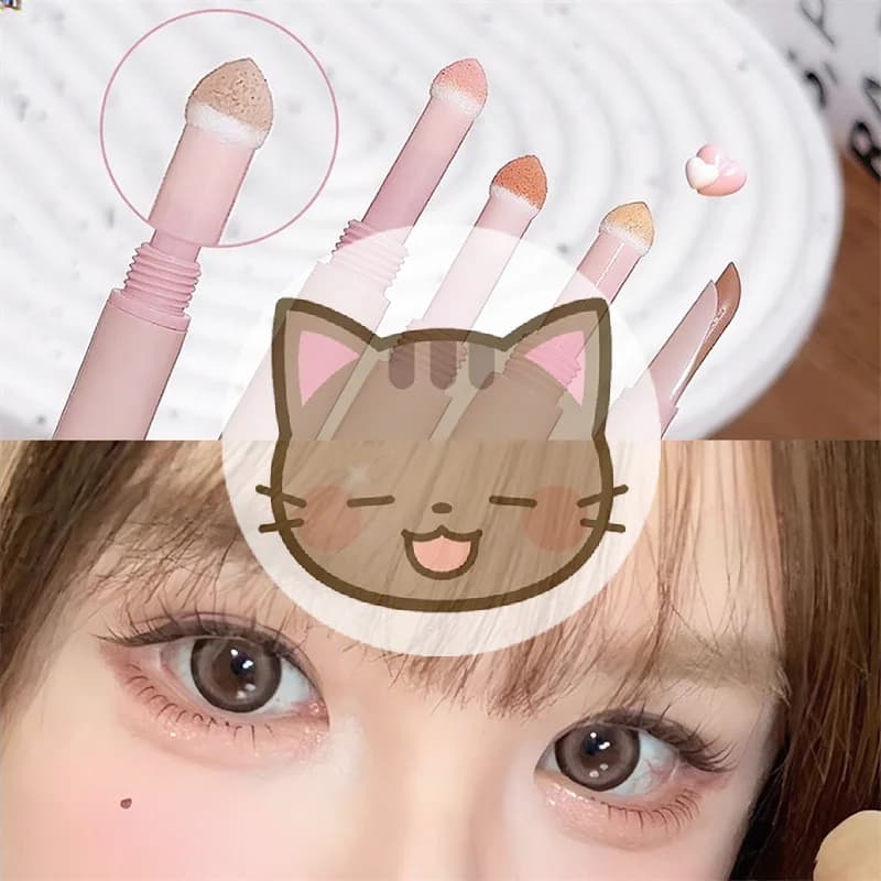 Matita Eyeliner Double Punta Effetto Seta, Perlescent Opaca, Rosa Nude, Illuminante e Ombreggiante per Trucco Occhi
