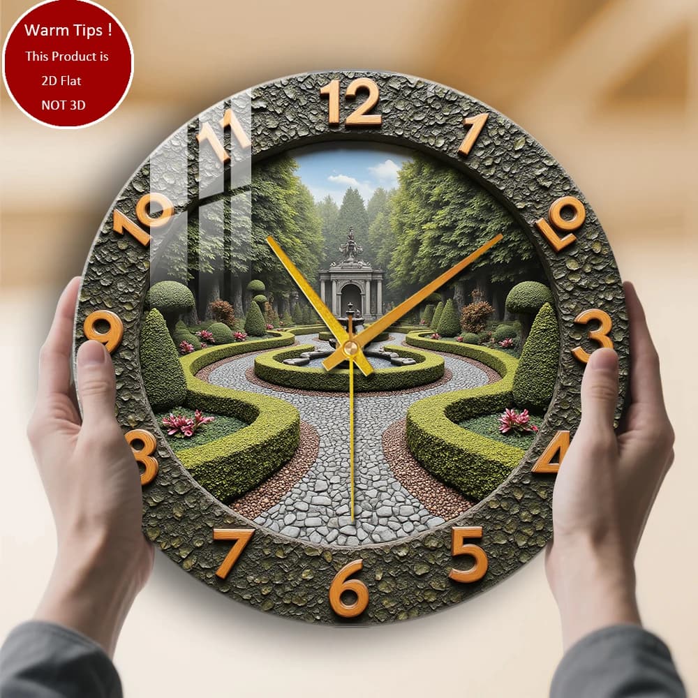 Orologio da parete in vetro temperato Orologio da fontana da giardino Design adatto per decorazioni da parete o display da tavolo ovunque