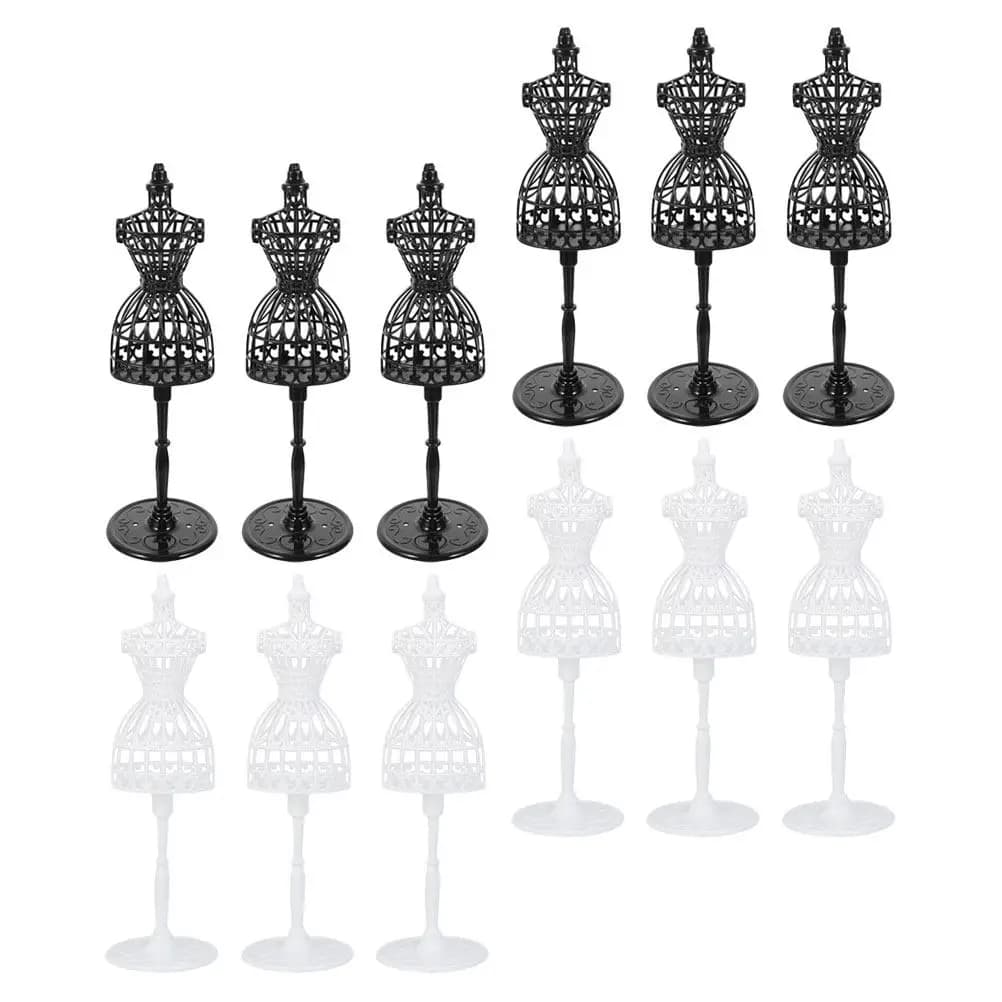 Set di 12 Appendiabiti per Casa delle Bambole, Eleganti Mini Manichini in Plastica per Esporre Vestiti, Organizzatore per Abiti