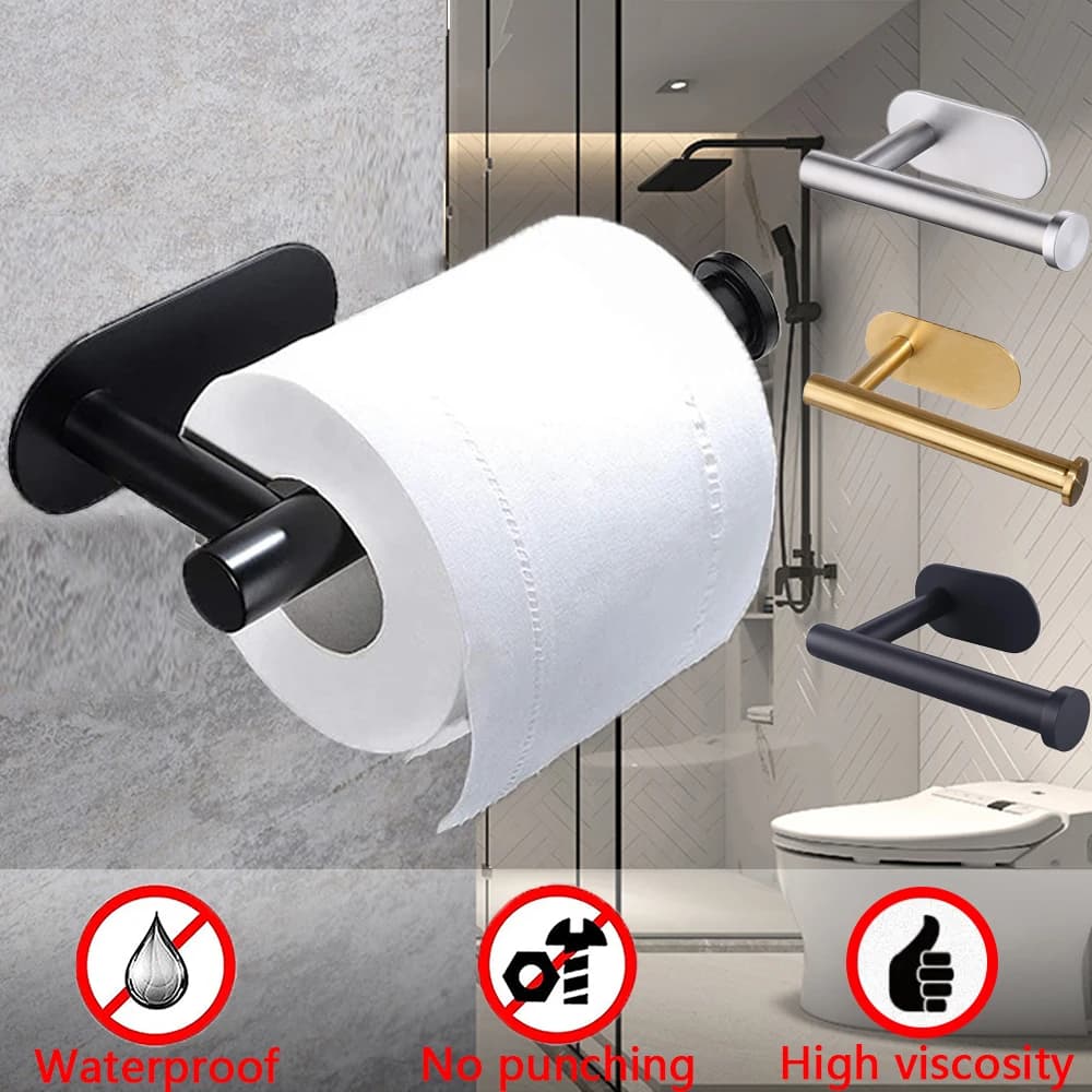 Portarotolo per carta igienica a parete senza punzonatura Portarotolo per carta igienica da cucina per bagno in acciaio inossidabile
