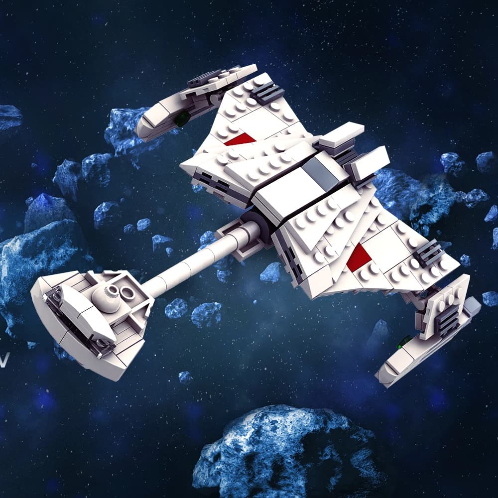 MOC Klingon D7 Battle Cruiser Building Block Space Movies Warship Model Bricks DIY Creative Toys Educational Adult Gift