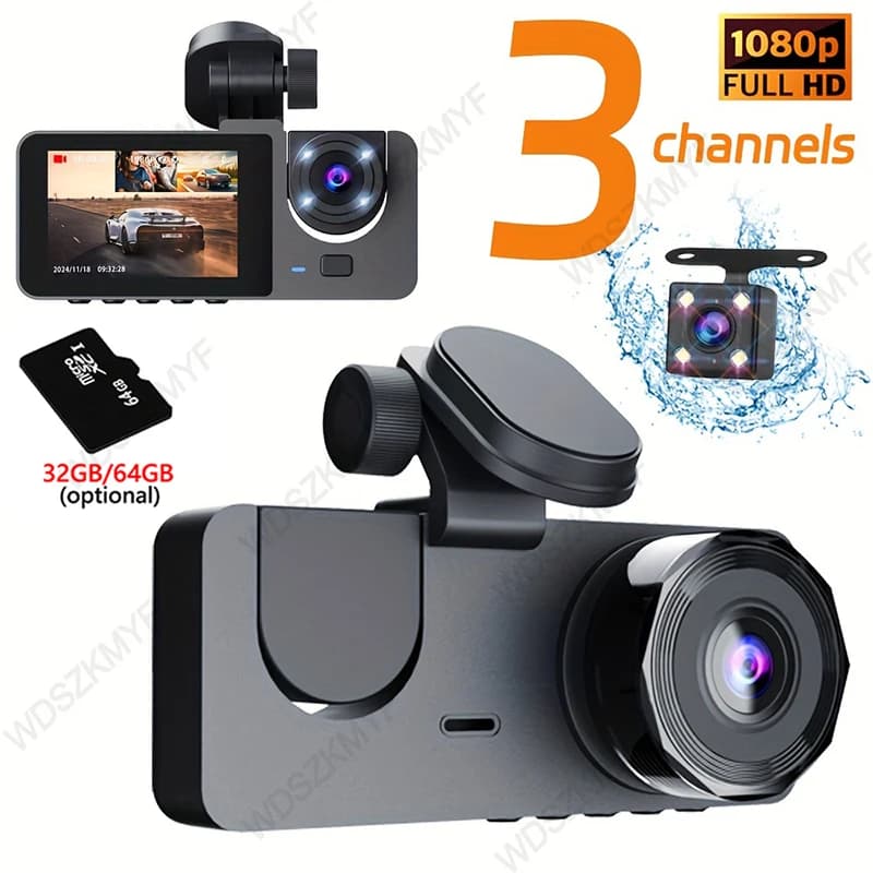 Car DVR 1080P HD Video Recorder WIFI APP Dash Cam for Auto 2/3 Canals Front inside Camera for Rear View Box Black Auto Assecories