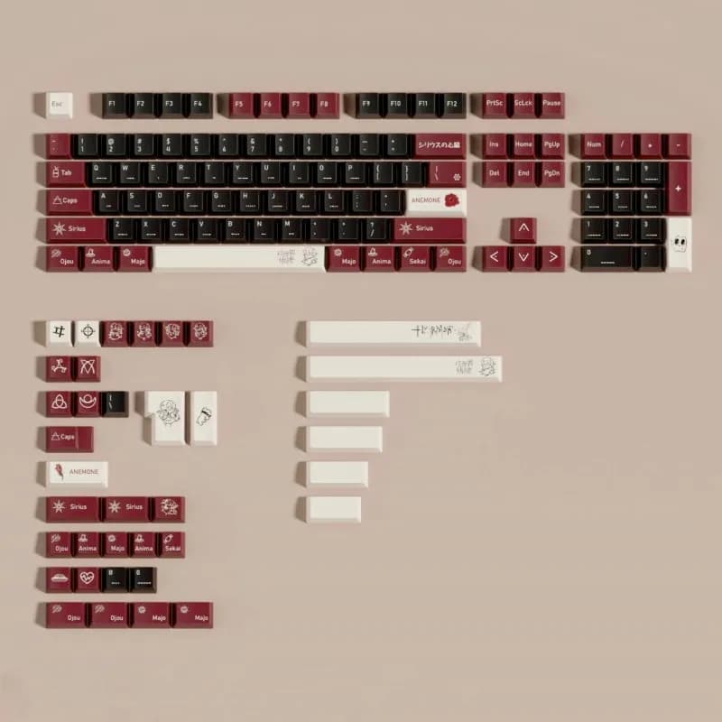 Premium Keycaps Different World Emotions Keycap Cherry Profile PBT 142 Keys DYE Subbed For MX Switches Mechanical Keyboard
