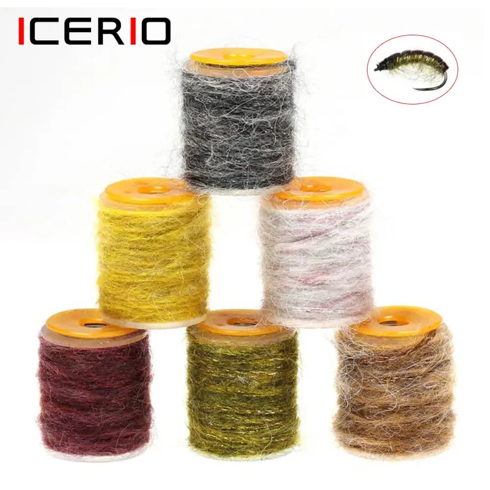 ICERIO 6 colori pesca mosca legatura materiale sporco bug filato screziato doppiaggio corda linea per legare gamberetti ninfa mosche caddis
