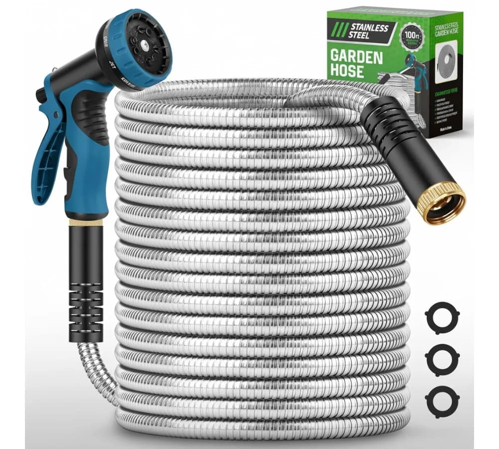 100-foot garden pipe with 10 functions nozzle, no grafting, light, anti-driving, 550 PSI for outdoor use in garden