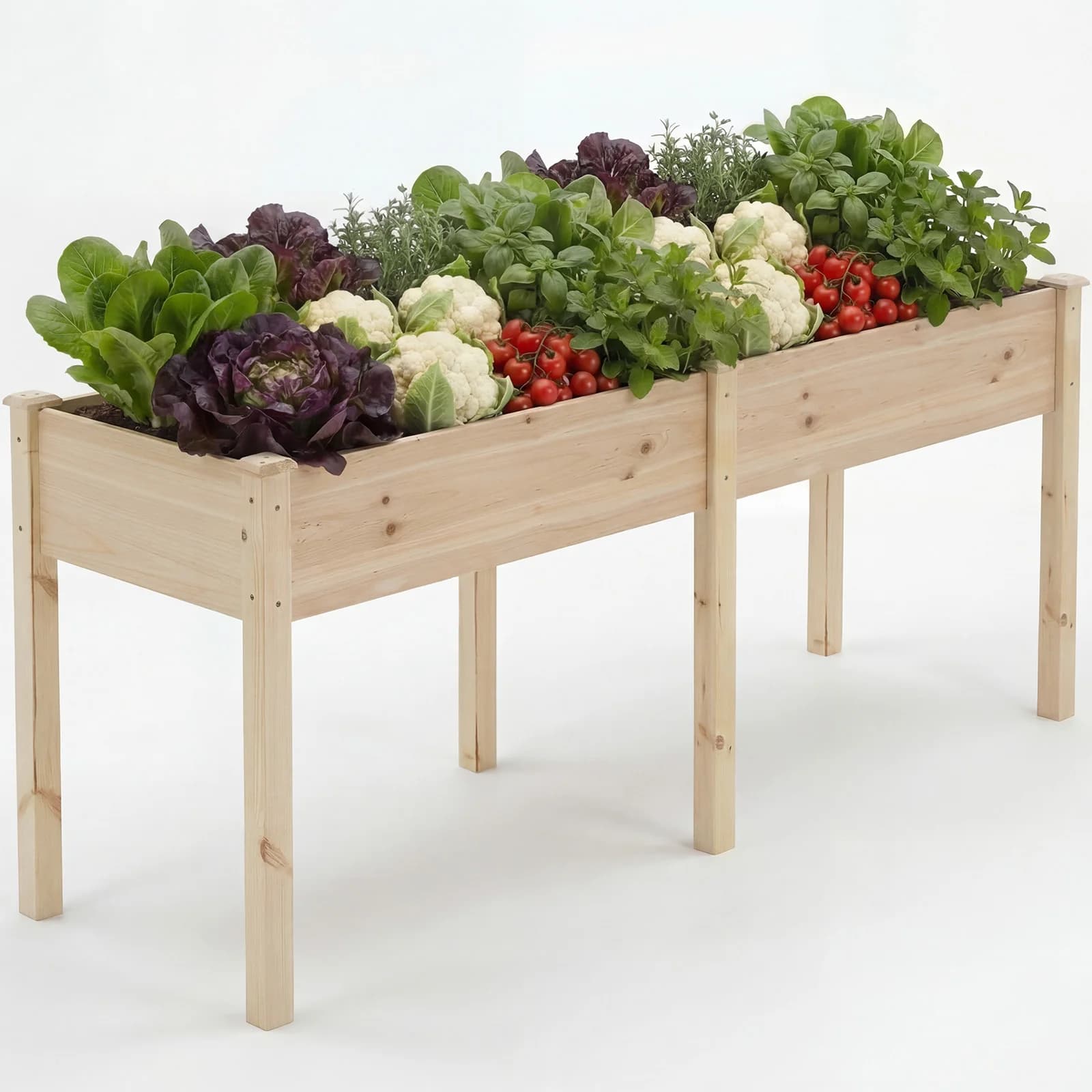 Fioriera rialzata con gambe, fioriera da esterno con imbottitura, utilizzata per coltivare erbe aromatiche, fiori e verdure