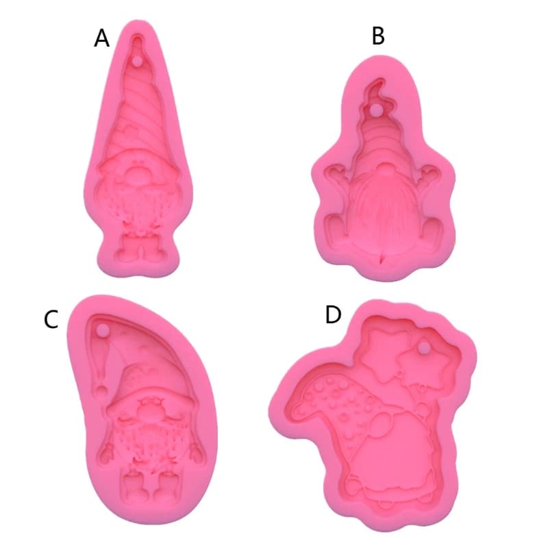 Stampo epossidico in silicone fai-da-te Babbo Natale piccolo Stampo per creazione gioielli con ciondolo portachiavi per