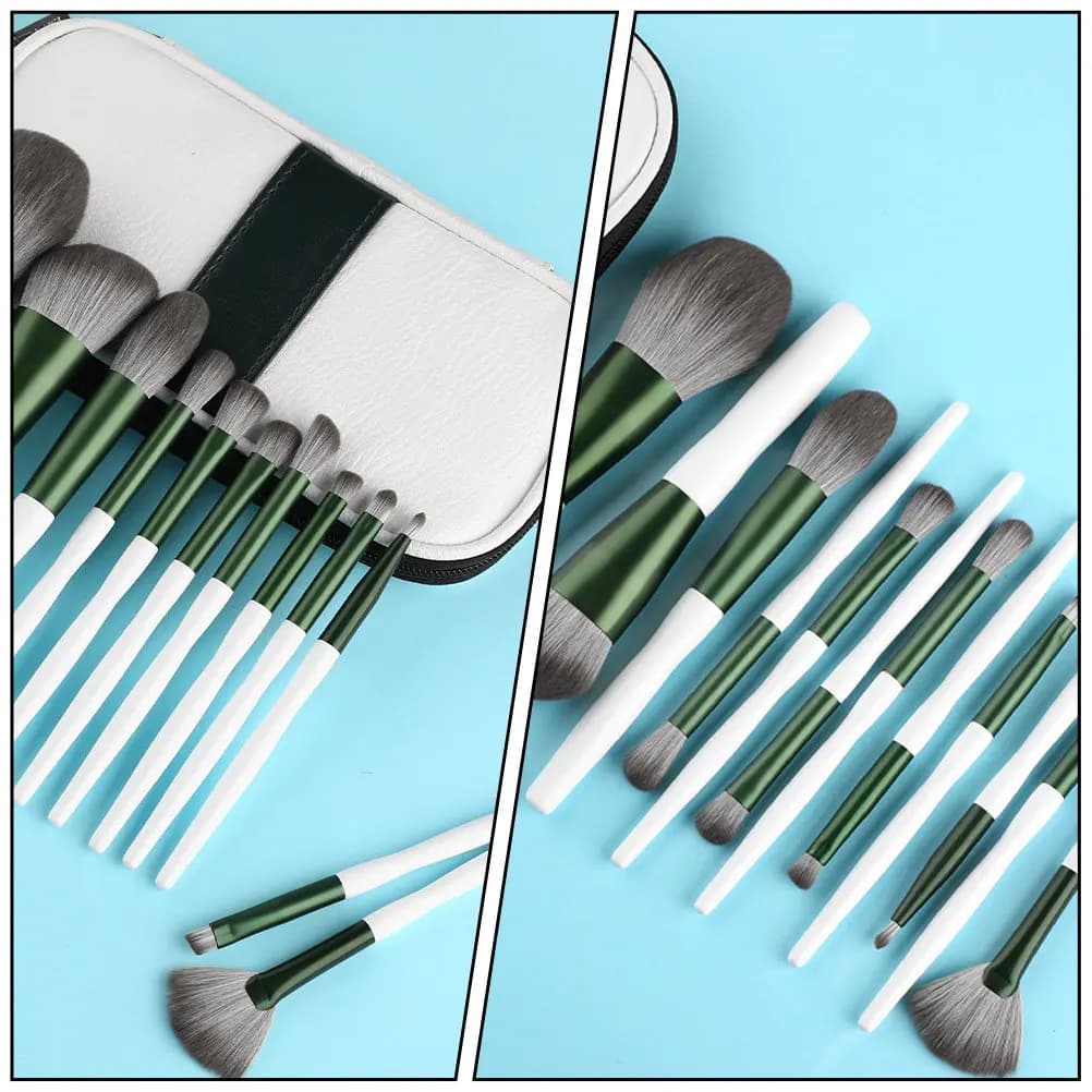 Set di pennelli per trucco da 12 pezzi, kit di pennelli premium con texture liscia per modellare il viso, sfumare, contornare e evidenziare