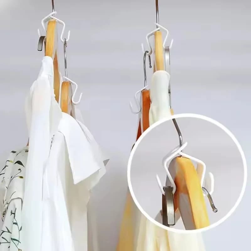 10/20 Pezzi Mini Ganci Connettori per Appendiabiti, Ganci a Cascata in Plastica per Armadio, Organizzatore Salvaspazio per Cappotti