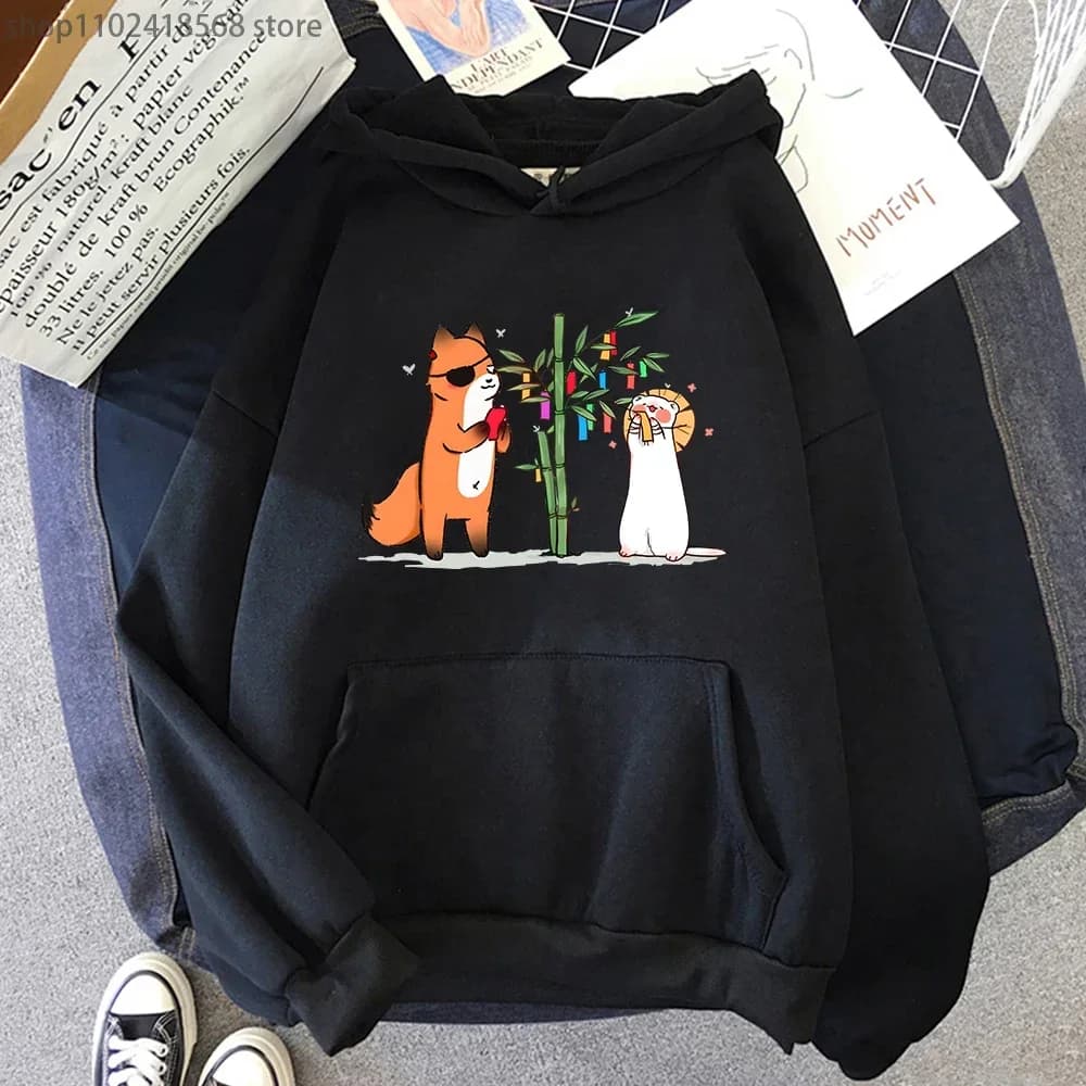 Heaven Officials Blessing Felpe con cappuccio Tian Guan Ci Fu TGCF Felpe Kawaii CAT Graphic Streetwear Donna Cartoon Pullover per uomo