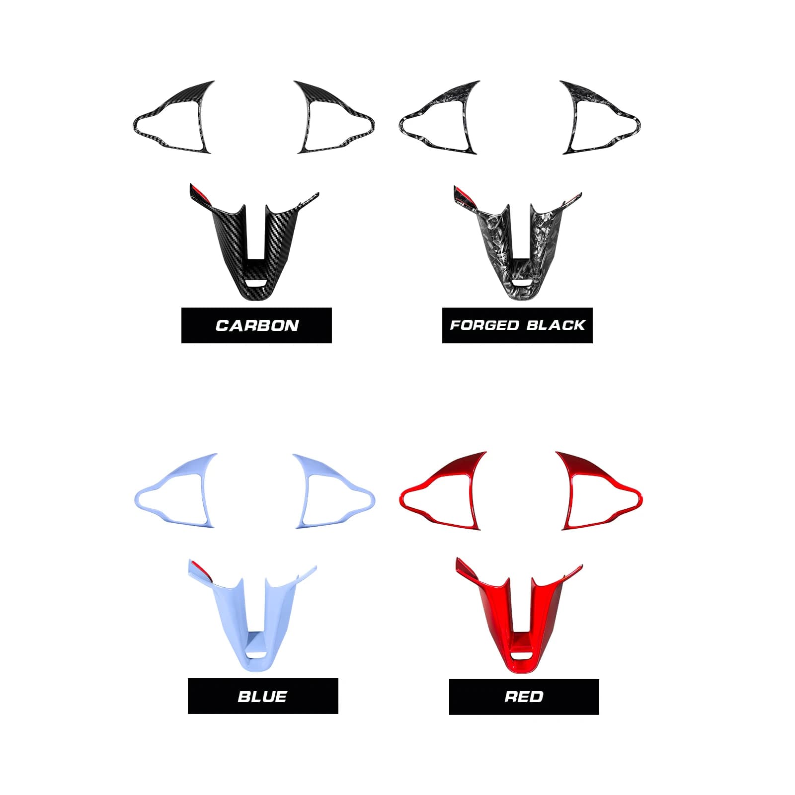 Copertura per pulsanti interni del volante, stile V, pannello inferiore decorativo per Hyundai i20N i30N Kona N/Elantra N/Veloster N/Line