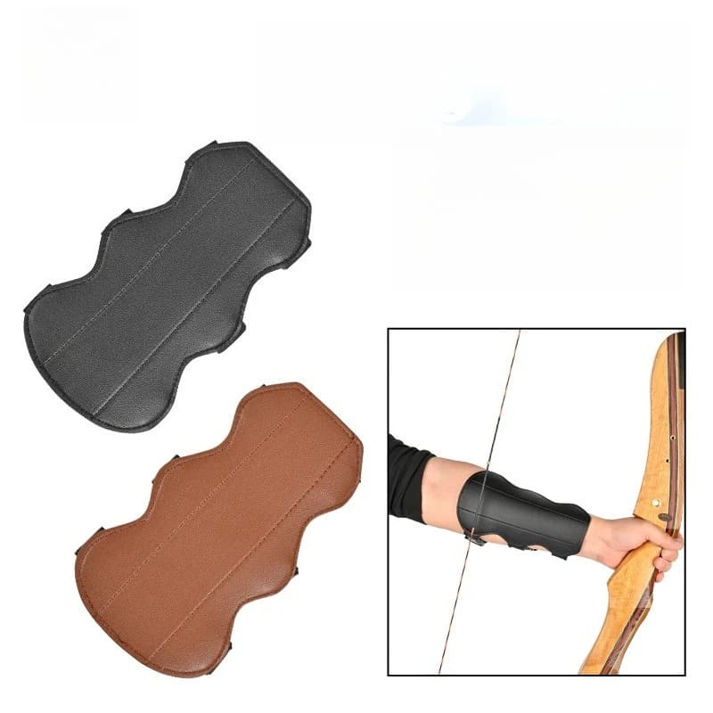 1PC regolabile in pelle braccio polso arco tutore protezione tiro con l'arco arco ricurvo tradizionale arco dito linguetta guardia per caccia tiro