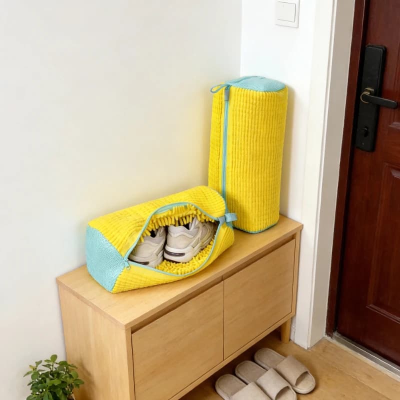 Lavage Bag Shoes, Resistant, for All Types of Footwear, Yellow and Blue with Hinge, for Sneakers and Casual Shoes