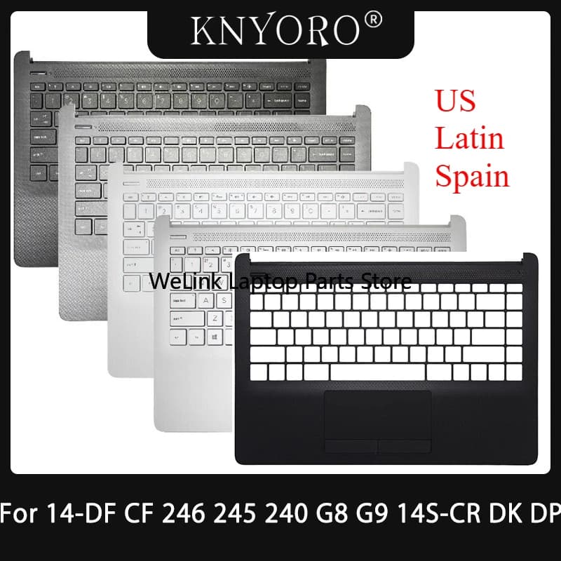 Nuova tastiera US Latina Spagna per HP 14-DF 14-CF 246 245 240 G8 G9 14S-CR 14S-DK 14S-DP TPN-I130 I135 Laptop Palmrest Top Case