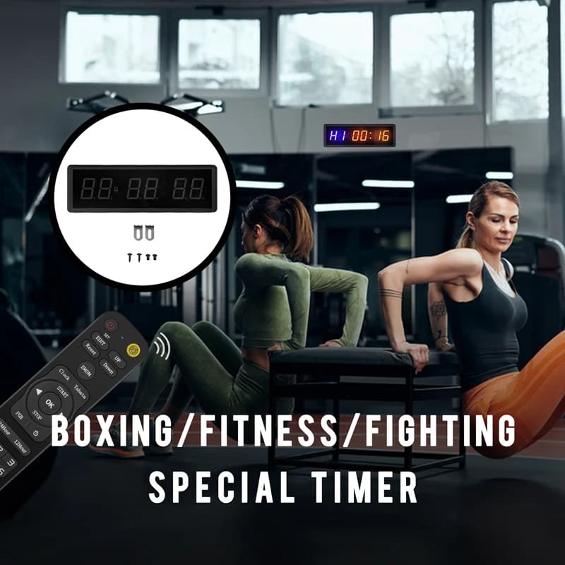 A01F-gym timing, timer at intervals LED Countdown Digital Timer Wall clock Fitness timer, figures down/on Clock chronometer for home