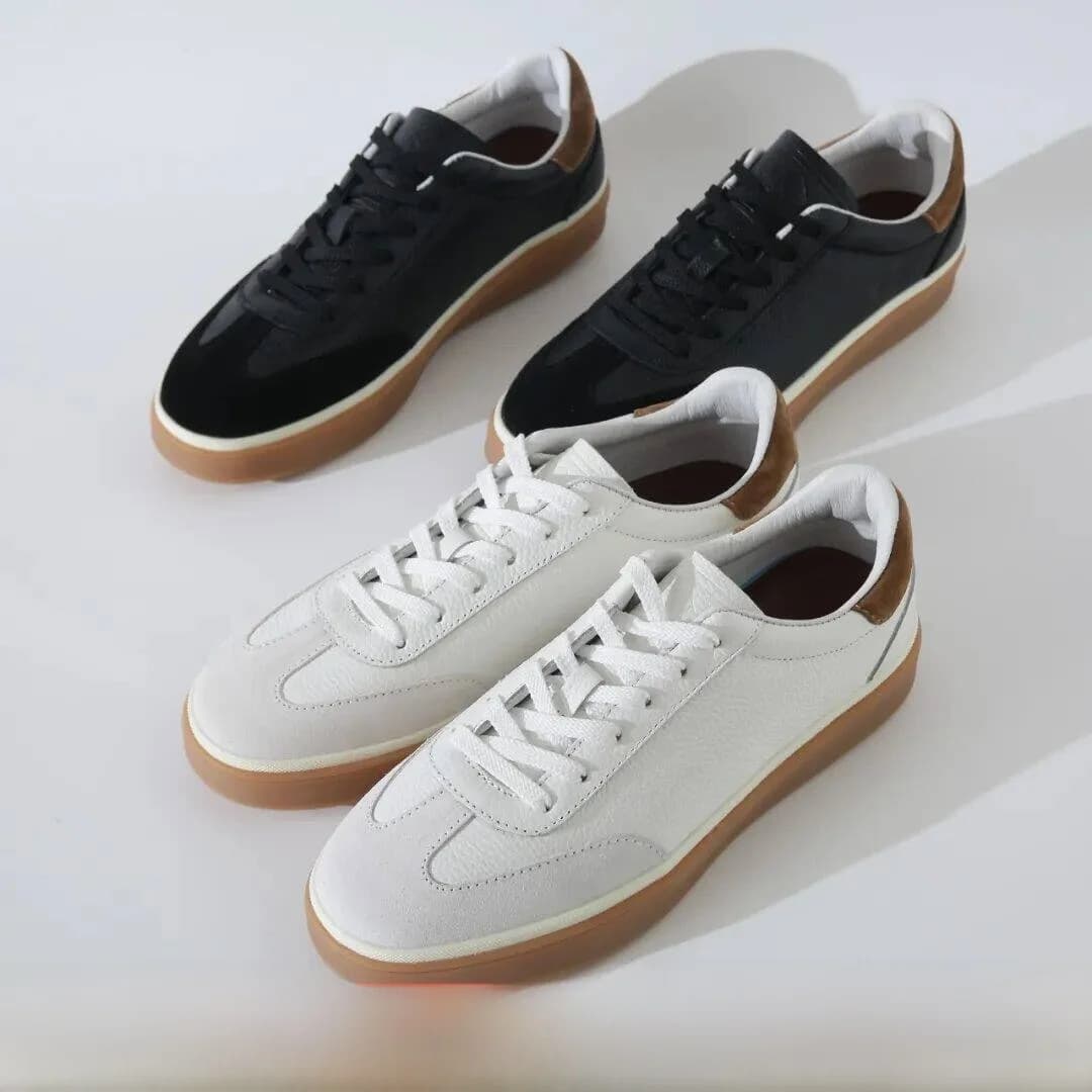 Elegant Classic Leather Men's Casual Shoes Smooth Cowhide Slip-On Sneakers Fashionable Low-Top Breathable Comfortable Rubber ...