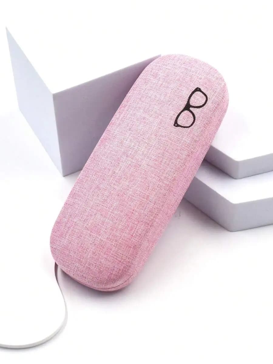 Classic Linen Fabric Hard Shell Glasses Case For Women
