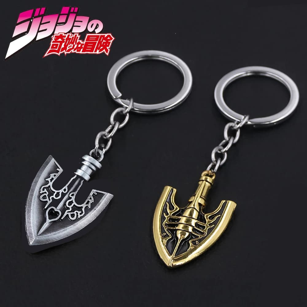 Anime JOJOS Bizarre Adventure Freccia Portachiavi Kujo Jotaro Arco Freccia Portachiavi con ciondolo dorato per donna Uomo Regali di fascino Gioielli