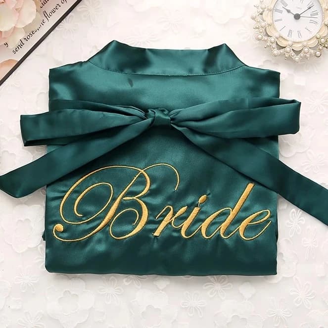 Bridesmaid Bridesmaid Dress Embroidery kimono bathrobe casual satin short woman nightwear sexy nightwear