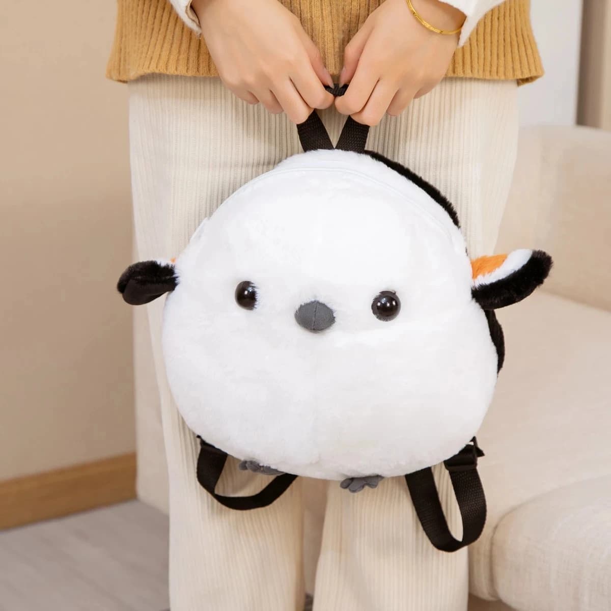 Zaino in peluche farcito adorabile da 35 cm, giocattoli, simpatici bambole a coda lunga, zaino decorativo per bambini, regali di compleanno per ragazze