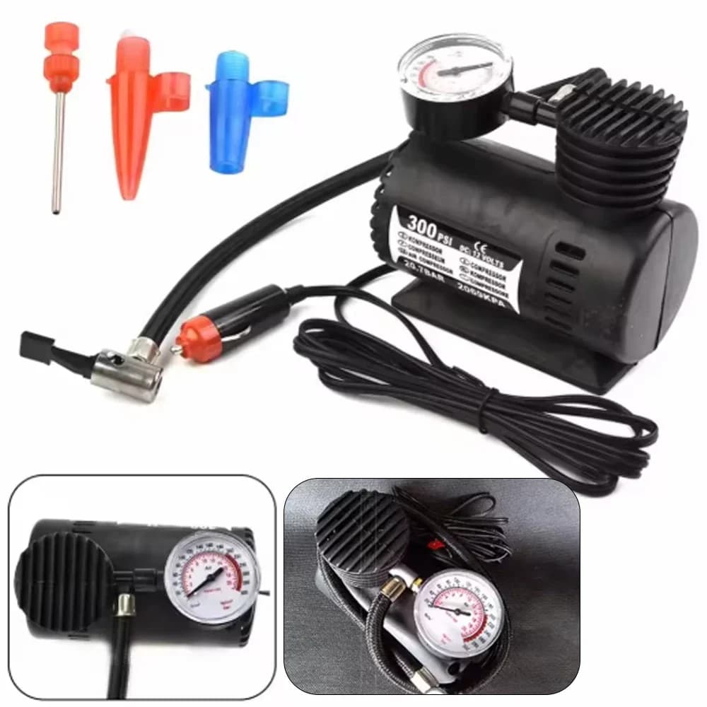 Compressore d'Aria Portatile, Gonfiatore Elettrico per Pneumatici Auto, Moto e Biciclette