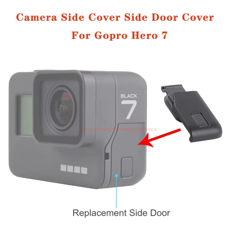 Copertura per porta laterale della fotocamera per GoPro Hero7 Parti di riparazione per porta USB-C nera - Per GoPro 7 Accessori di ricambio per copertura porta laterale nera
