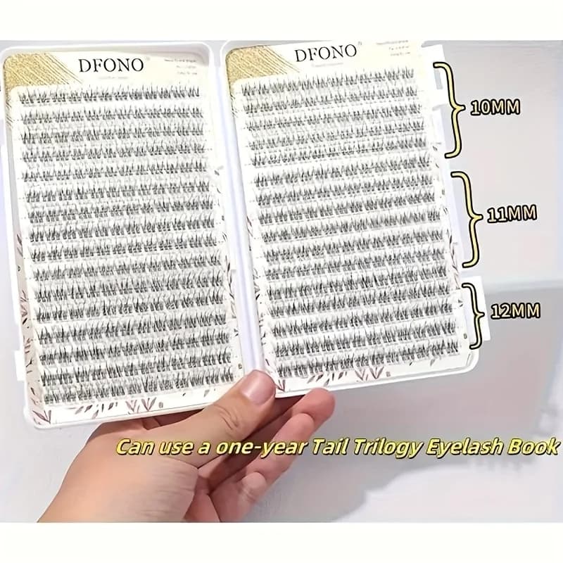 384 Soft & Light Fishtail Single Cluster Eyelashes - Reusable, D Curl, 10-12Mm - Perfect for Daily Makeup, Everyday Eyelash Exte