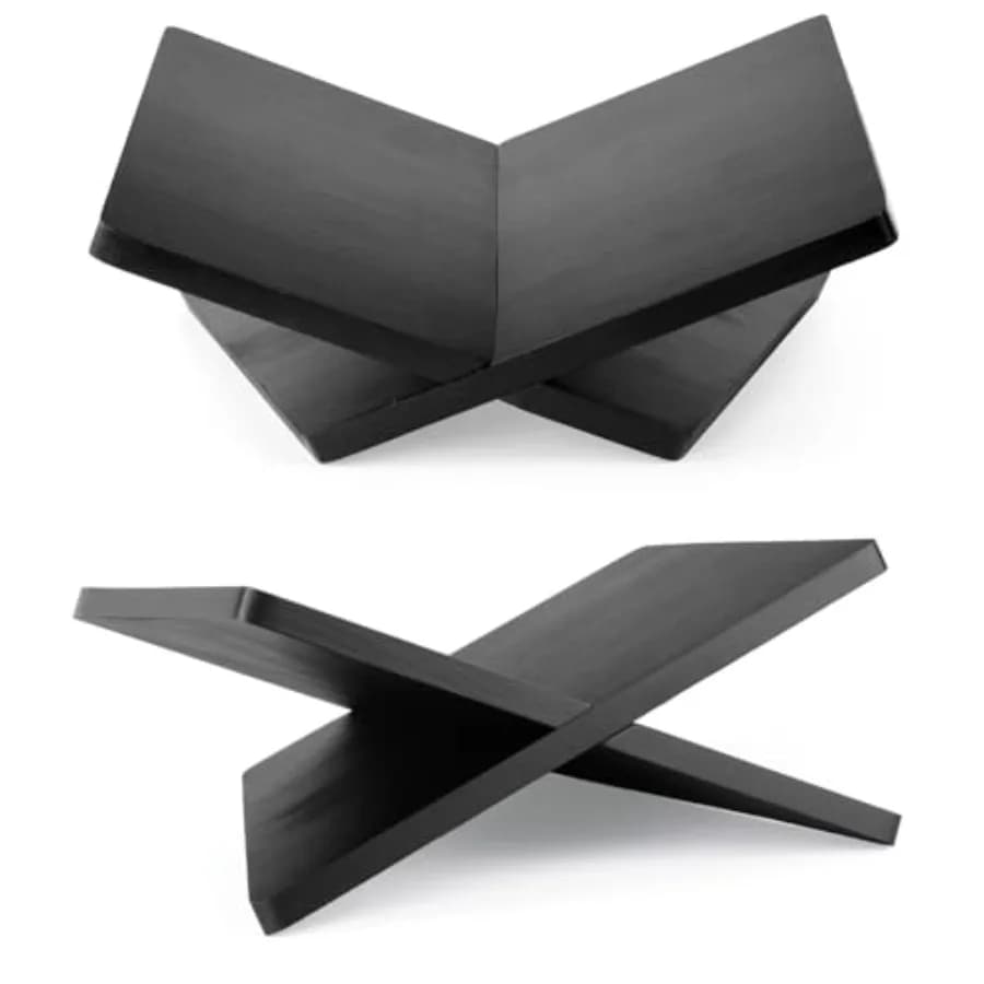 Wood Book Stand for Reading - 15° Angle Book Display Stand for Cookbooks, Textbooks, Sheet Music and Tablets, Magazines Black