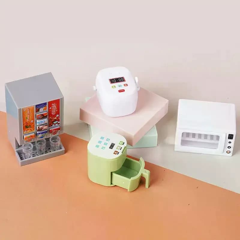 1/12 Dollhouse Simulation Miniature Kitchen Appliances Model Dollhouse Air Fryer Beverage Machine Oven Rice Cooker Ornaments