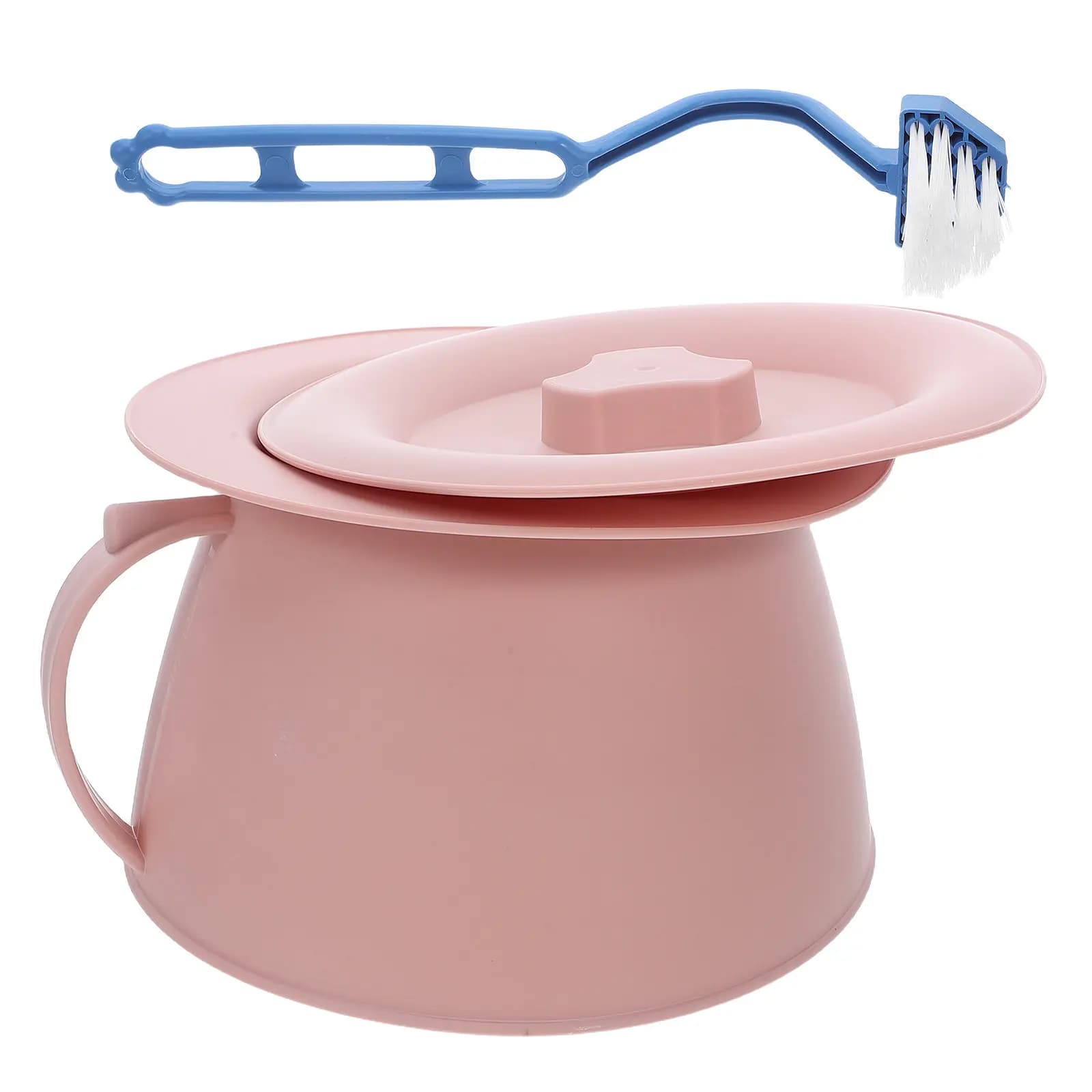 Orinatoio Portatile da 1,5L per Anziani e Bambini, Verde Chiaro, Rinforzato, con Coperchio e Spazzola per la Pulizia, per Uso Domestico
