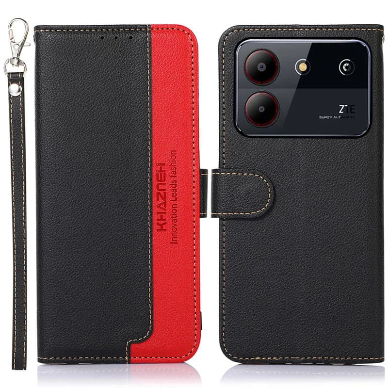 Custodia a portafoglio in pelle bicolore con slot per carte RFID antiurto e magnetico per ZTE Blade A54 A53 Plus A52 A51 A31 Lite