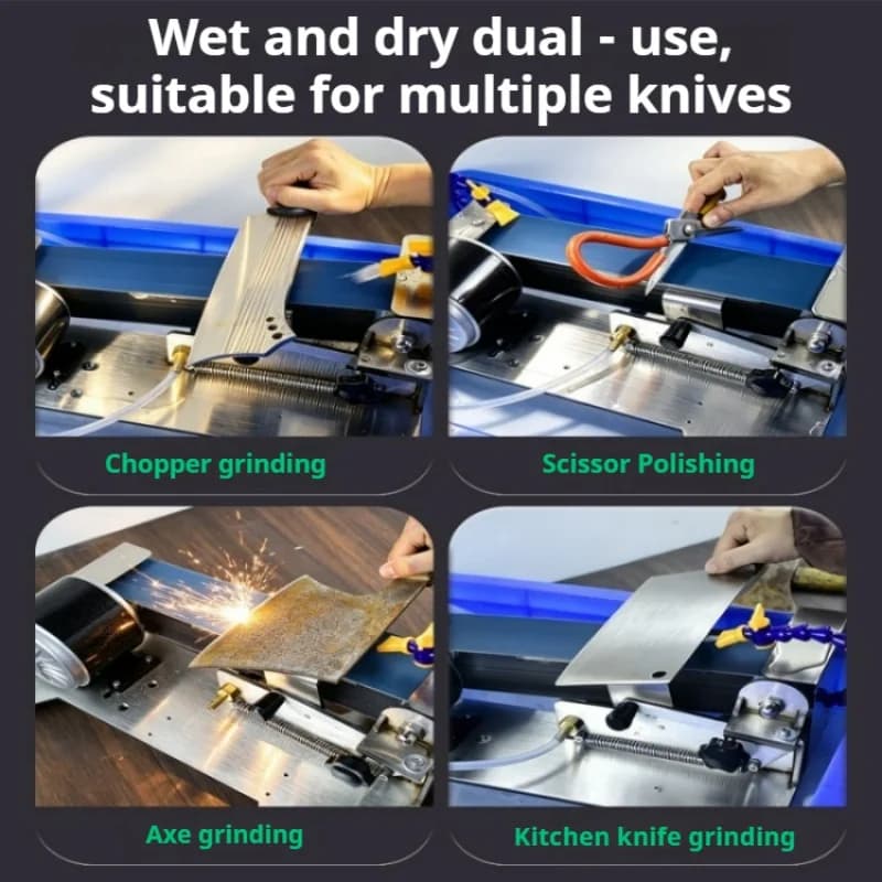 Water Cooled Water Circulation Belt Knife Sharpener Stainless Steel Wet Grinder for Kitchen & Garden Tools Sharpening