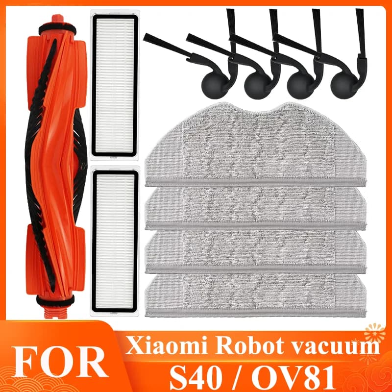 Parti di Ricambio per Xiaomi Robot Vacuum S40 / OV81: Spazzola Principale, Spazzola Laterale, Panno per Pulizia, Filtro HEPA, Accessori Sostitutivi