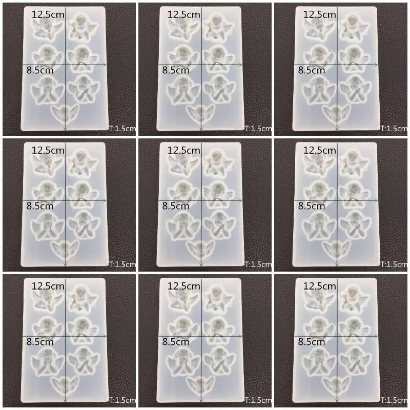 9Pack X(Shape Silicone Mold for Resin DIY Clay UV Epoxy Resin Molds Pendant Jewelry Tools Mould)