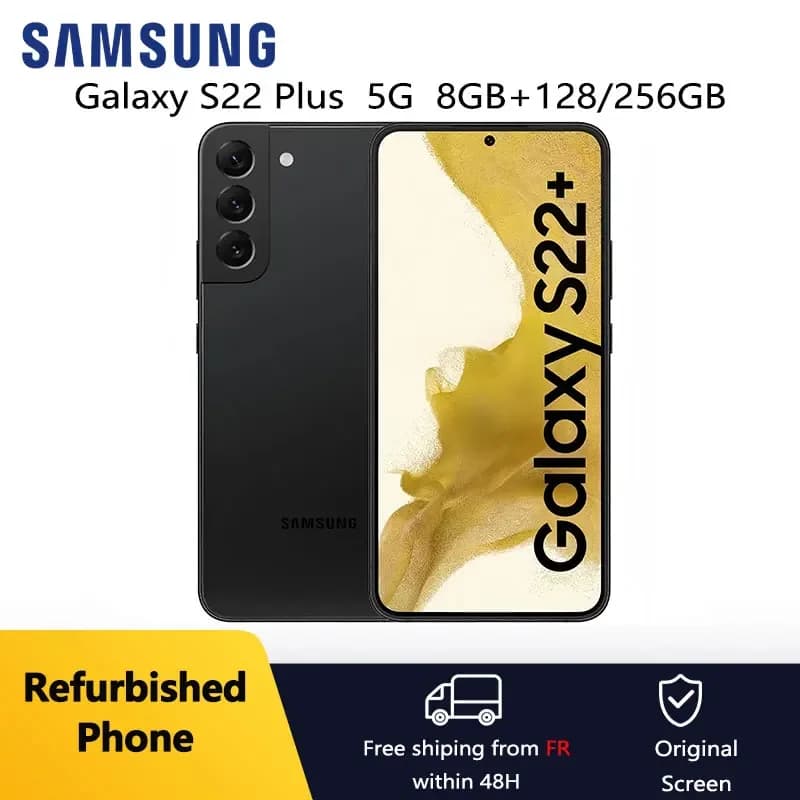 Samsung Galaxy S22 Plus S22+ 5G ricondizionato 6.6 8GB+128/256GB Snapdragon NFC Octa Core Cellulare sbloccato Eccellente condizione