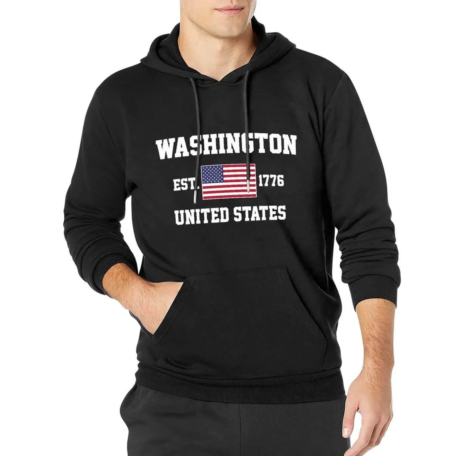 Men Women Hoodies United States EST.1776 Washington Capital Hoodie Pullover Hooded Hip Hop Sweatshirt Cotton Unisex