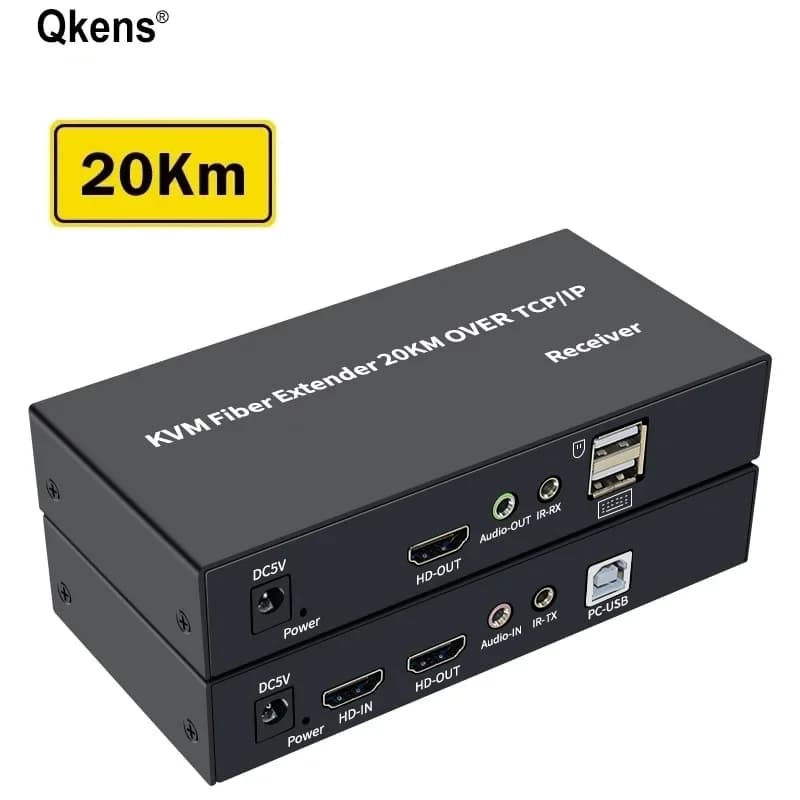 HDMI KVM fiber extender transceiver from 20 km via SC fiber cable Transmitter and video receiver with 3.5 mm audio extractor