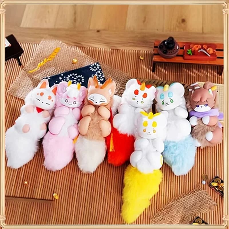You Shou Yan Palm Spirit Blind Box Portachiavi per bambola di peluche Simpatico animale di peluche con licenza ufficiale Figura giocattolo Ornamento decorativo Regalo