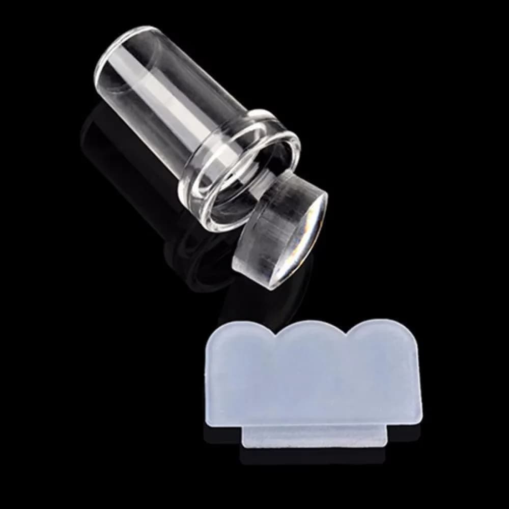 1 pcs stamp kit for nail art transparent silicone design french for nail plate stamp nail polish seal two sides stamper scraper tool