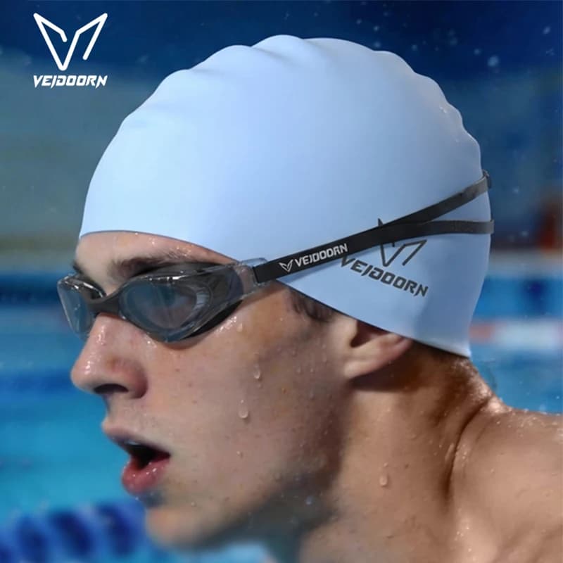 Adult Professional Silicone Waterproof Swimming Head, for Long Hair, Woman and Man, Not String Hair, Soft, Compatible with Occhialini