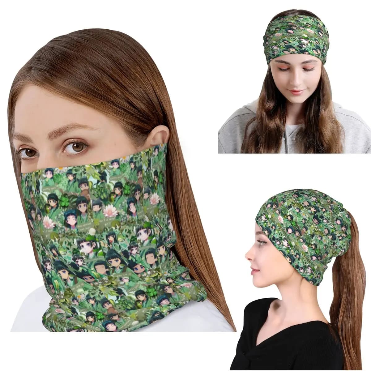 The Apothecary Diaries Maomao Bandana Sciarpa multifunzione per il collo, copricapo, berretto per uomo, donna, adulto, lavabile