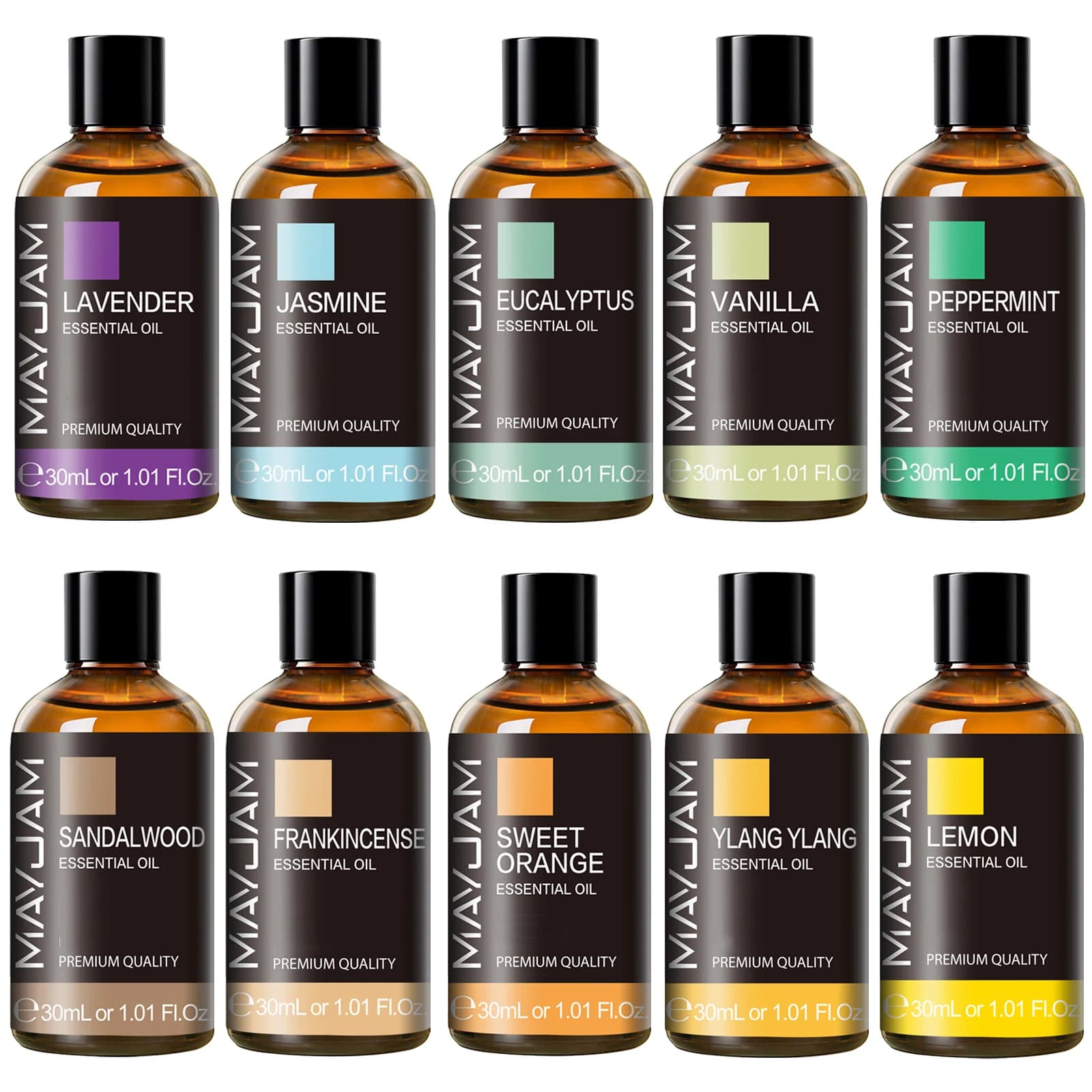 MAYJAM 30ml con contagocce Olio essenziale vegetale naturale per diffusore Candela profumata Incenso Legno di sandalo Oli aromatici Ylang-Ylang